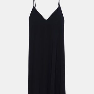 Zara slip strappy dress - black, NWT! Size large